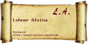 Lohner Alvina névjegykártya